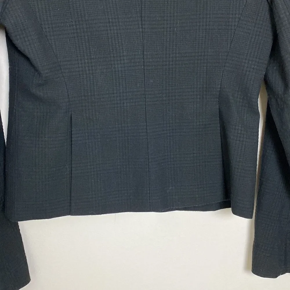 Theory Blazer Jacket Black on Black Plaid  Sz 6 - Picture 7 of 9